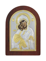 Владимирская БМ, икона арочная, красное дерево 120х160