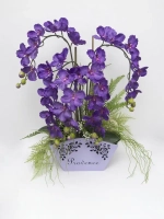 Композиция в деревянном кашпо "Орхидея"