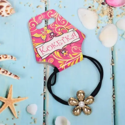 Резинка для волос 1шт «Кокетка - Aks Bambina Gold», цветок, d-5см