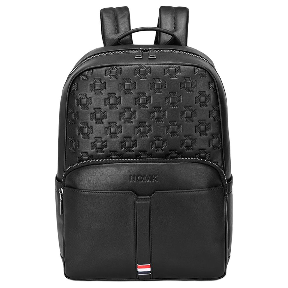 NOMK Cow Leather Backpack Unisex Black