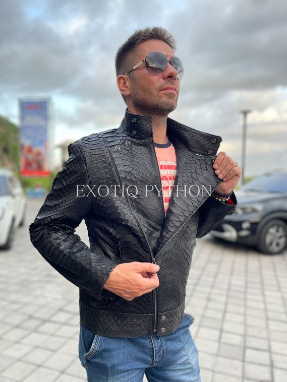 Мужская куртка из кожи питона JT-118