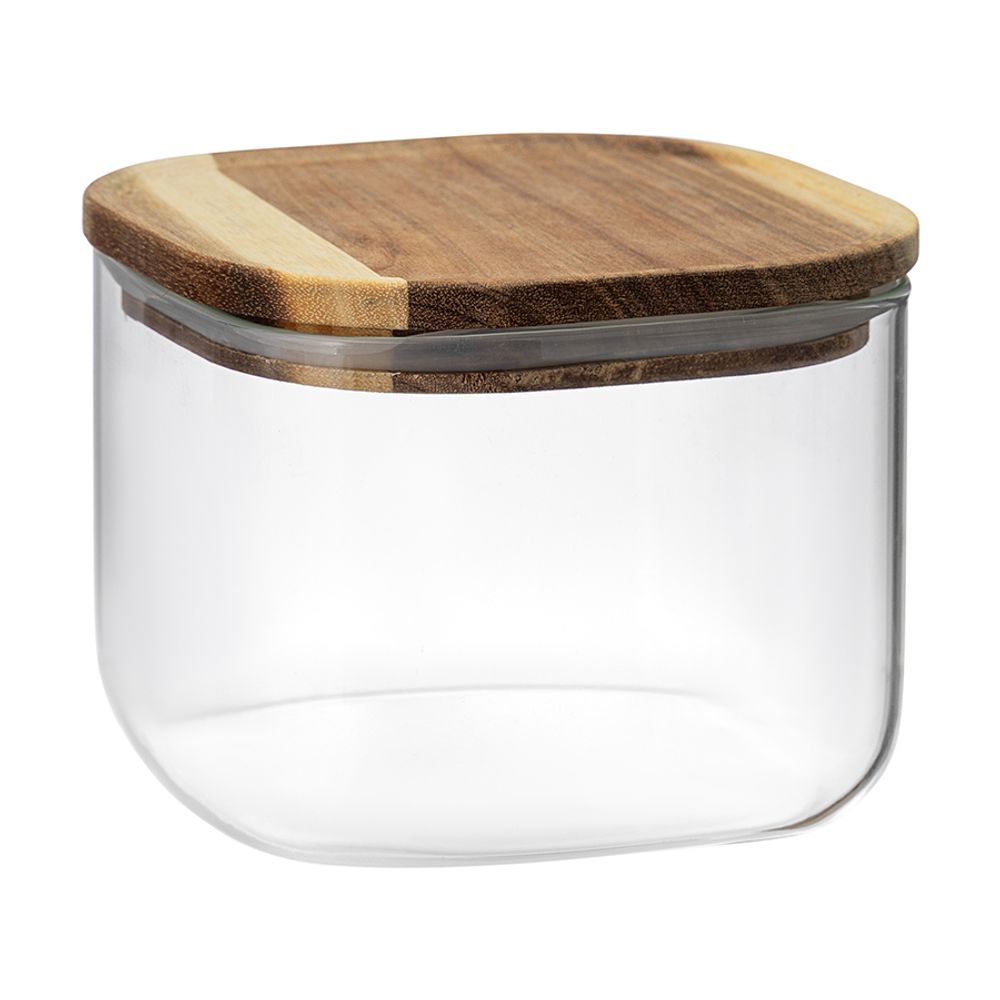 Банка для хранения квадратная Glass Acacia,1 л