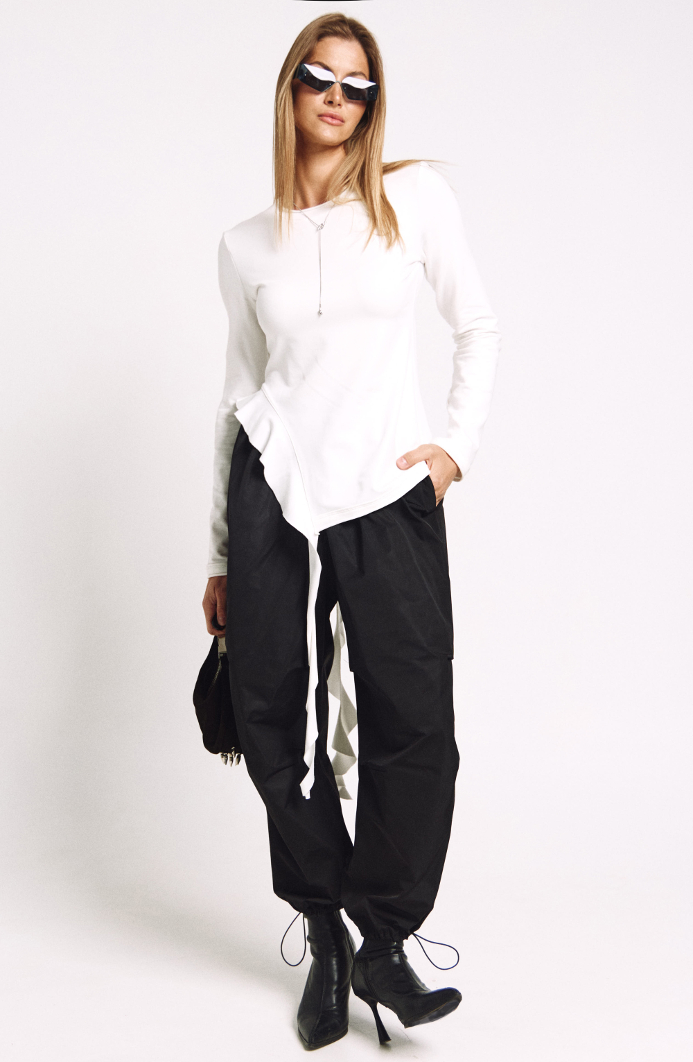 Лонгслив с декором 1236 молоко