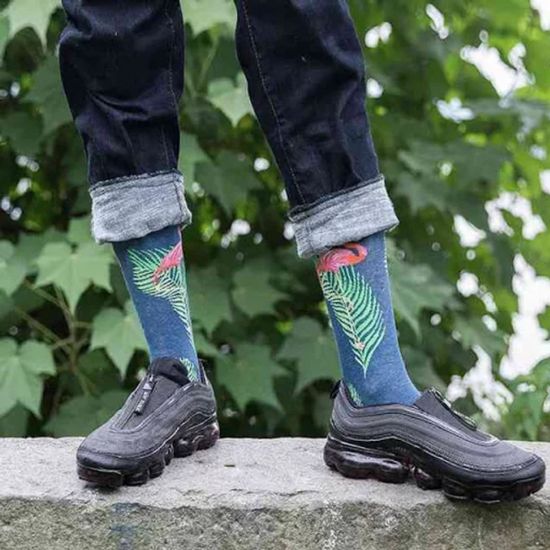 Носки "Розовый фламинго - дитя заката" р-р 38-45 (синий, розовый)