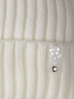 Шапка для девочки со снудом, демисезонная, молочная