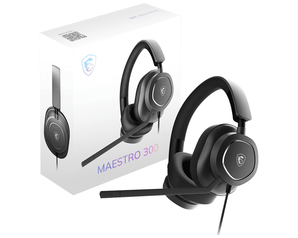 Гарнитура MSI MAESTRO 300, USB-C to A / 40мм. / вес 247г. / черная