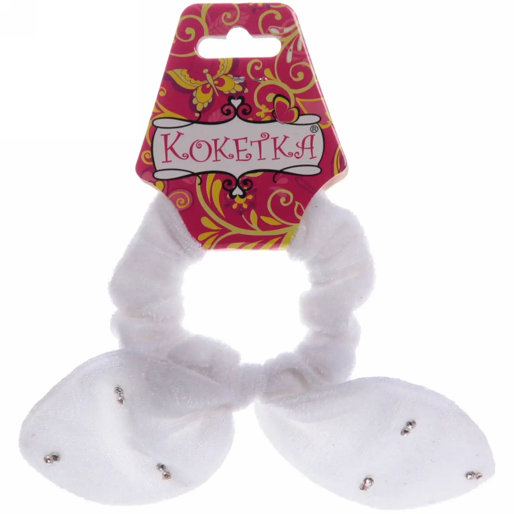 Резинка для волос 1шт «Кокетка-Velvet”, стразики, микс 6 цветов, d-6см
