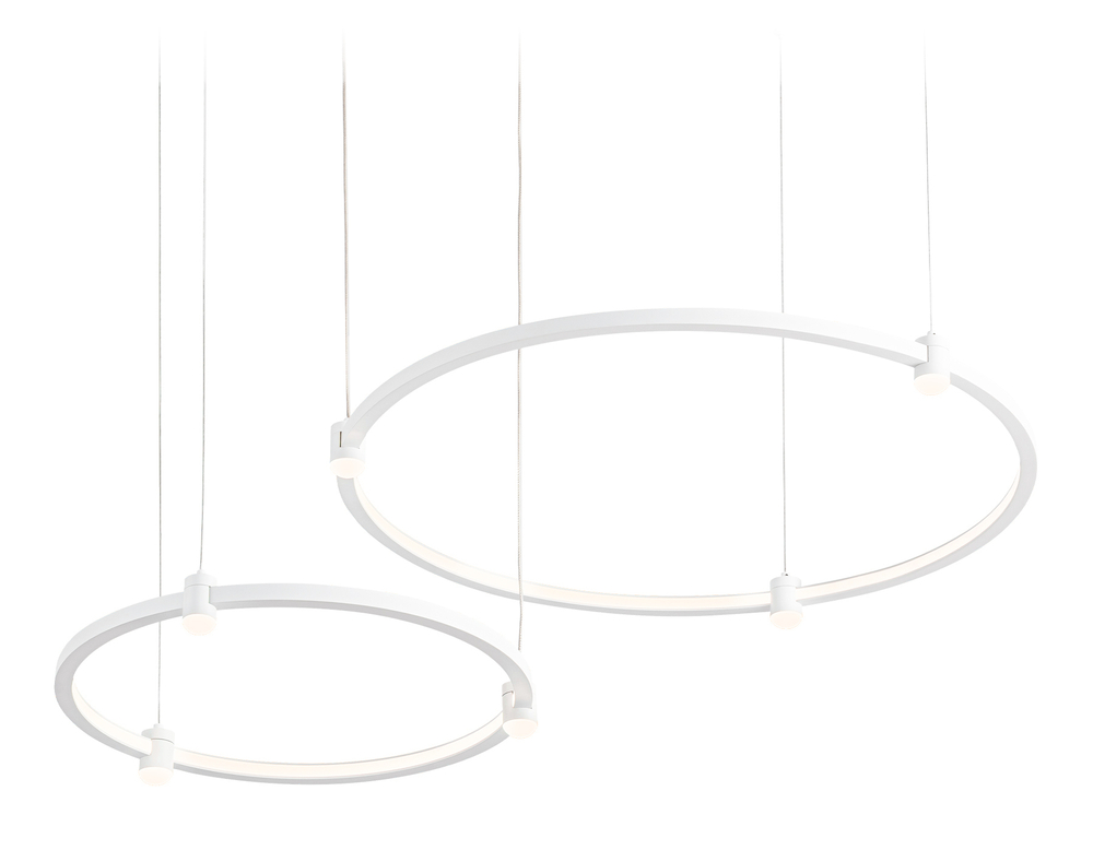 Светильник подвесной светодиодный FL5521/2+6 WH белый 45W 3000K/4200K/6400K D600/400*1300 (без ПДУ)