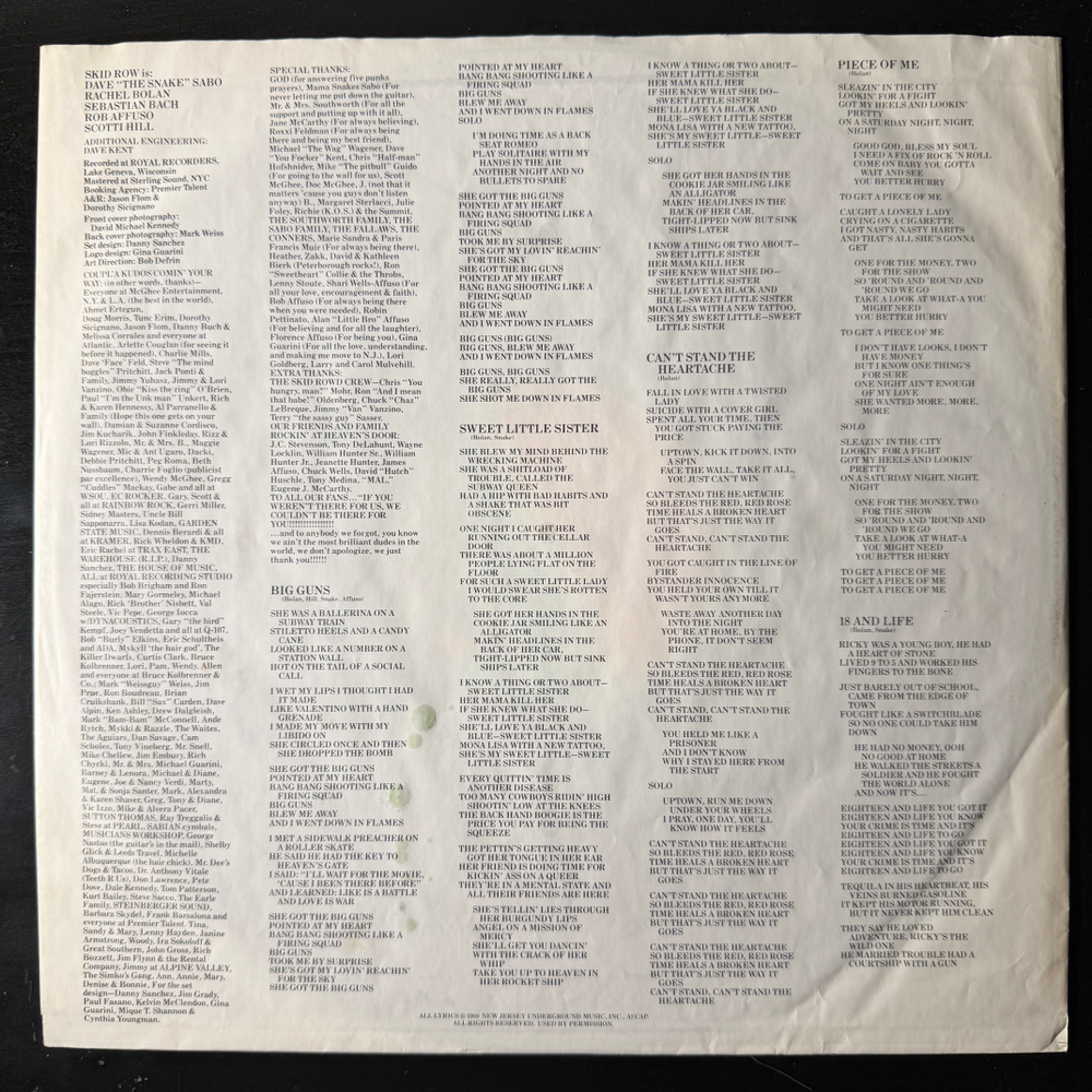 Skid Row ‎– Skid Row 9 (Германия 1989г.)