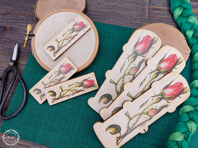 Магнитный держатель «Mira calligraphiae» с розами