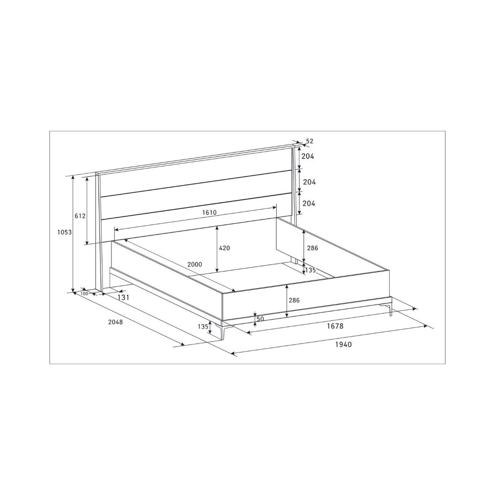 Кровать с ортопедическим основанием Кара 9 160х200