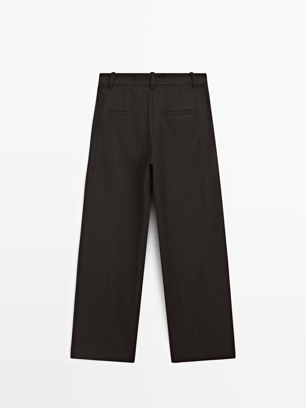 Massimo Dutti Брюки из смесовой шерсти и фланели, шоколадный