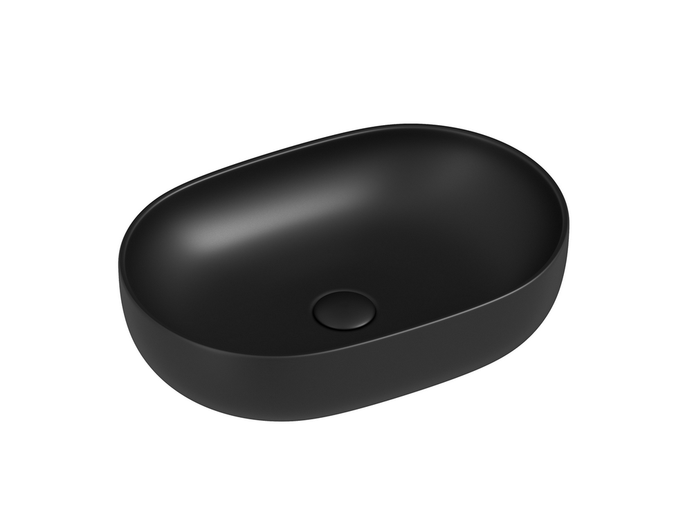 Умывальник чаша накладная овальная (цвет Черный Матовый) Element 600x415x135мм