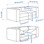 2-местный диван - IKEA JÄTTEBO/JATTEBO, 71x95x190см, ЙЕТТЕБО ИКЕА