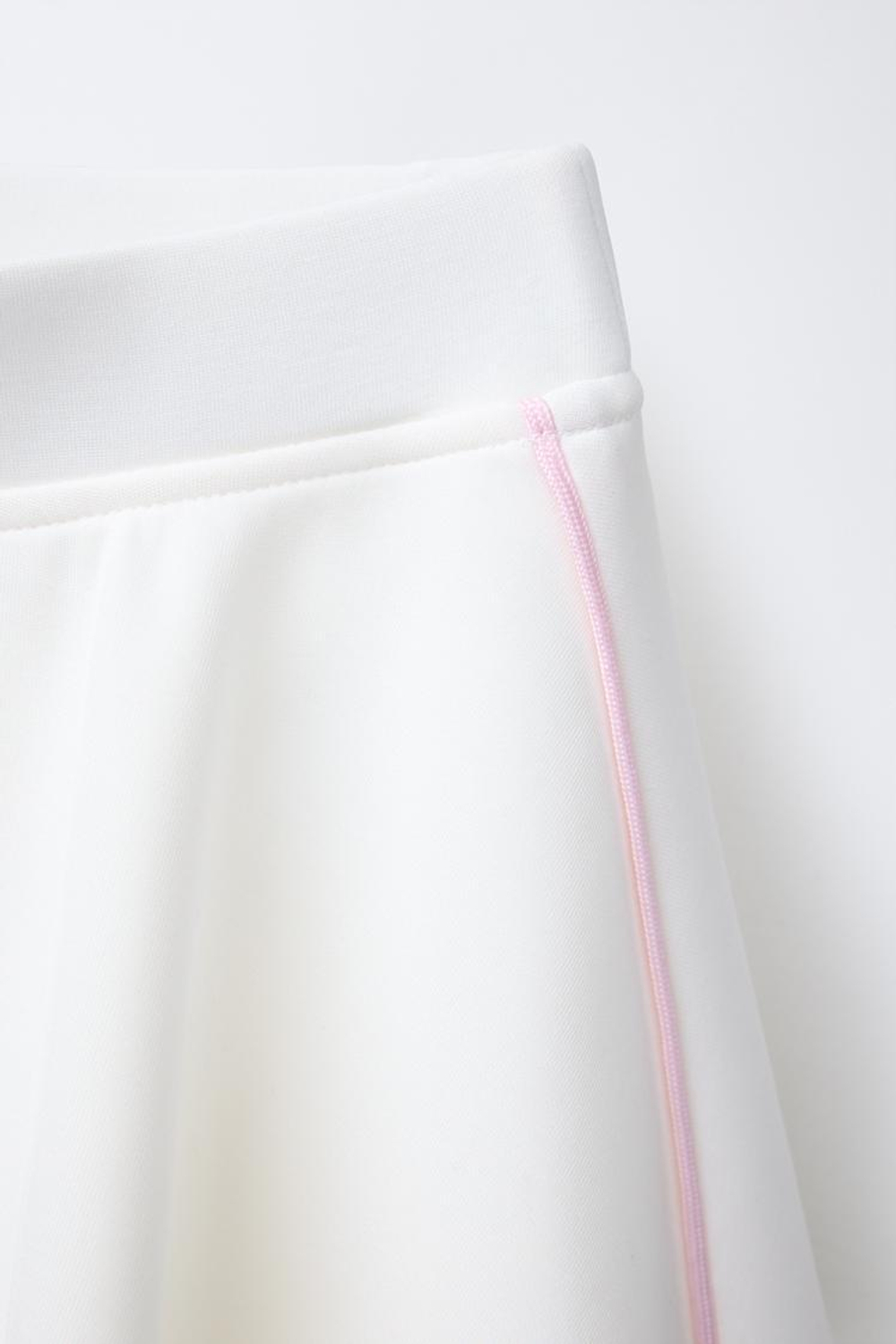 ZARA КОМБИНИРОВАННАЯ ЮБКА-ШОРТЫ ИЗ СМЕСОВОГО МОДАЛА, БЕЛЫЙ