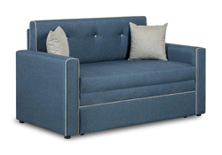 Диван-кровать Вигго, светло-синий / светло-серый, жаккард, выкатной