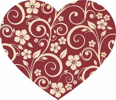 Панно настенное из дерева "Сердце - красные цветы" 50 х 43 см