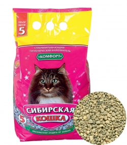 СИБИРСКАЯ КОШКА Наполнитель впитывающий Комфорт 5 л