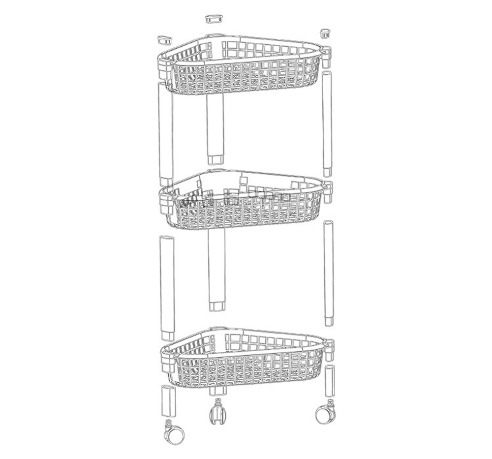 Полка угловая ЕВРО (3 секции), М2756