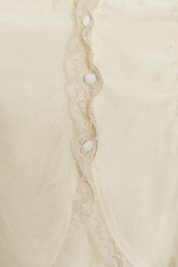 ZARA КРУЖЕВНАЯ РУБАШКА С ОБТЯНУТЫМИ ПУГОВИЦАМИ, КРЕМОВЫЙ