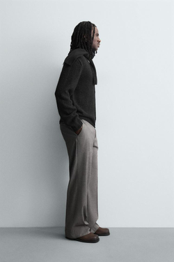 ZARA БЛЕСТЯЩИЙ ТЕКСТУРНЫЙ КАРДИГАН, ЧЕРНЫЙ