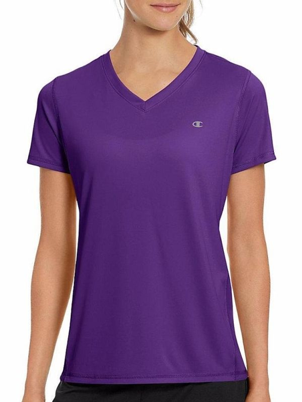 Футболка с короткими рукавами и V-образным вырезом (Размер: M) (Цвет: фиолетовый)