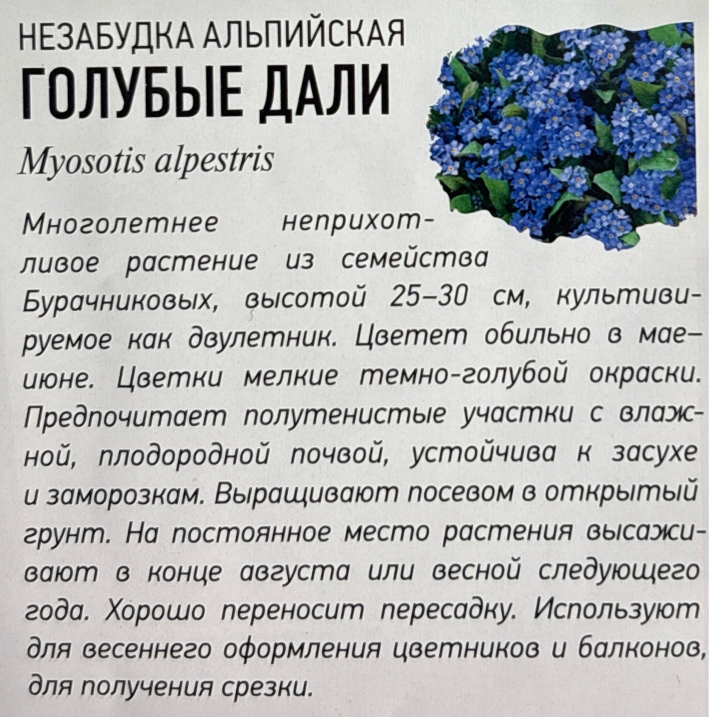 Незабудка Голубые дали 0,1 г Уд.с СМЦ-377