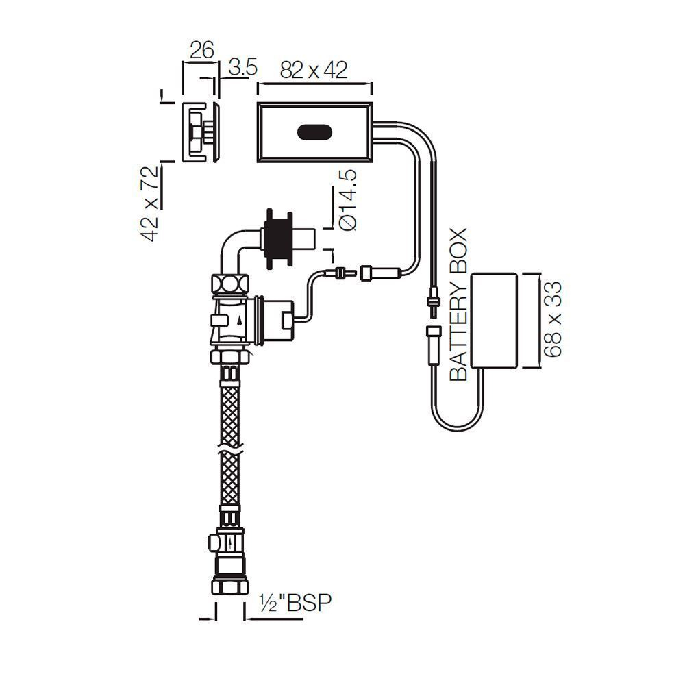 Сенсорная смывная система для писсуара SNR-CHR-51097