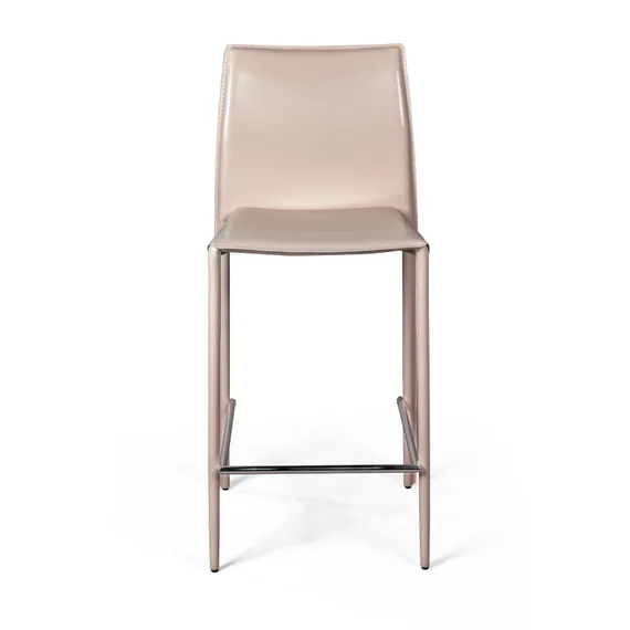 Стул полубарный Rolf, кожа капучино