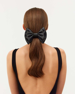 Бант "Монро" из черной кожи
