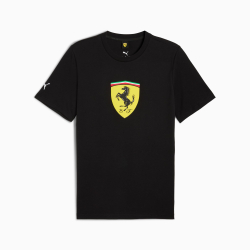 PUMA X SCUDERIA FERRARI МУЖСКАЯ ФУТБОЛКА SPORTSWEAR COLOURED SHIELD, ЧЕРНЫЙ