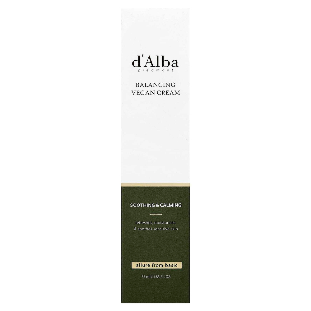 d'Alba, Балансирующий веганский крем, 55 мл (1,85 жидк. унц.)