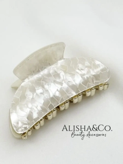 Крабик для волос средний перламутровый Pearl & Gold Shell