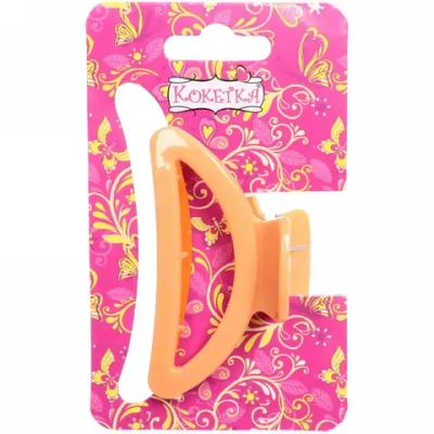 Заколка-краб для волос на блистере «Magic Gloss», трапеция, микс 6 цветов, 6,5см