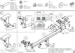 Фаркоп оцинкованный для KGM Torres 2023-, SsangYong Torres 2022-2023 быстросъемное крепление шара, Galia.S145C