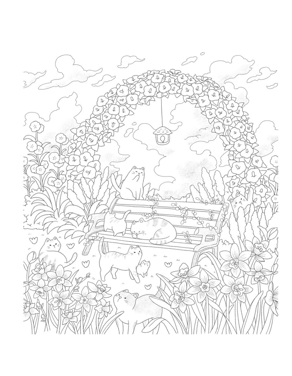 Sunlight of a spring day. Coloring Book