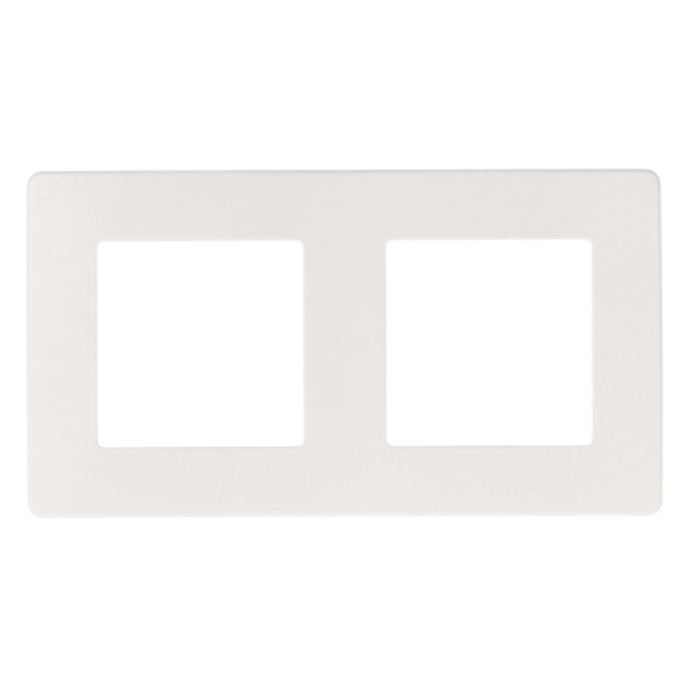 Рамка для розеток и выключателей ЭРА Серия 12 12-5102-01 на 2 поста, Сатин, белый