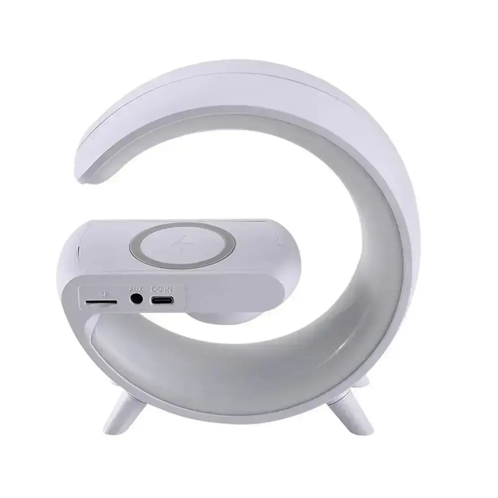 Умный ночник 4в1: Bluetooth колонка, RGB-подсветка, беспроводная зарядка, будильник лампа для спальни, подарок