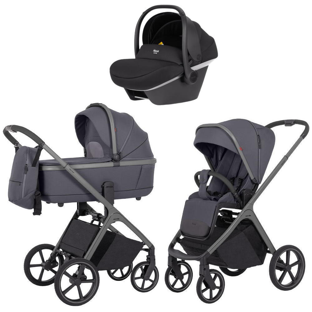 Коляска Carrello Vector CRL-6550 Nova DK791 Grey Line с базой Isofix 3 в 1 Landscape Grey