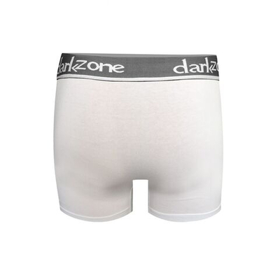 Белые хлопковые трусы-боксеры с контрастной надписью на резинке (Размер: L) (Цвет: белый)