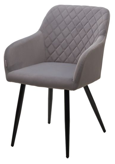 Стул BRANDY 505-35 Серый, велюр "беспальчиковый" / черный каркас, М-City