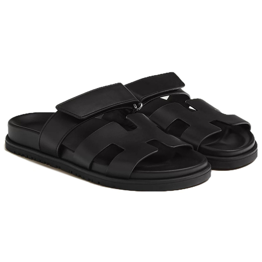 Hermes Chypre functional windbreaker wear fashion sandals women's black, H222100Z 02