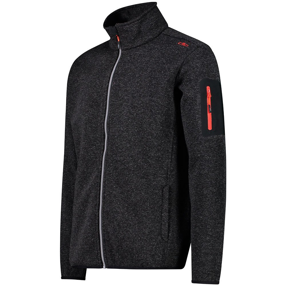 Толстовка флисовая CMP Man Fleece Jacket, артикул 31H2127, цвет NERO MEL. (U973)