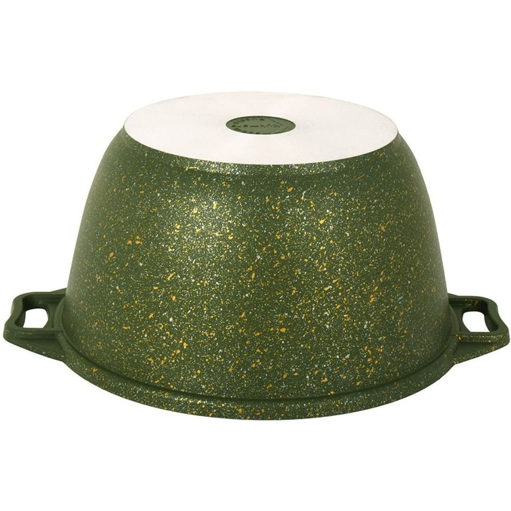 Кастрюля алюминий, антиприг, 4 л, с крыш, крышка стекло, Kukmara, Trendy style, к41tsml, малахит