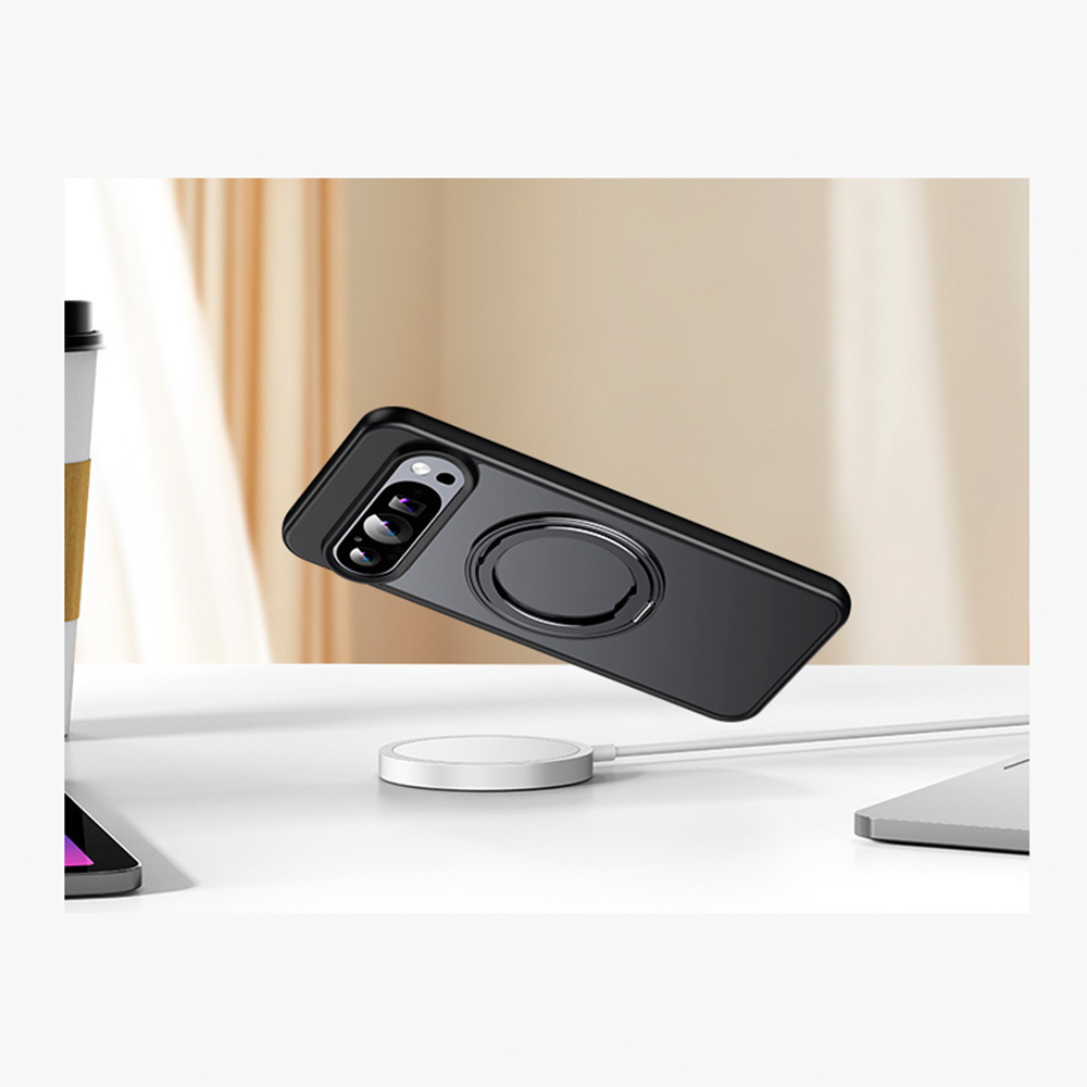Чехол MosSeller для Google Pixel 9/9 Pro с MagSafe, кольцо-подставка, черный