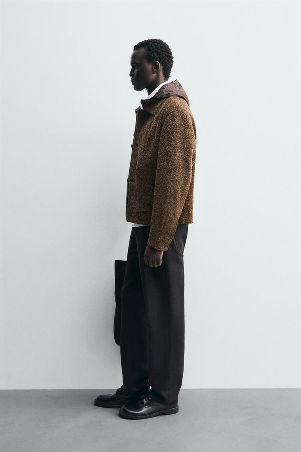 ZARA КУРТКА ИЗ ЩЕТИСТОЙ ЗАМШИ, ТЕРРАКОТОВЫЙ