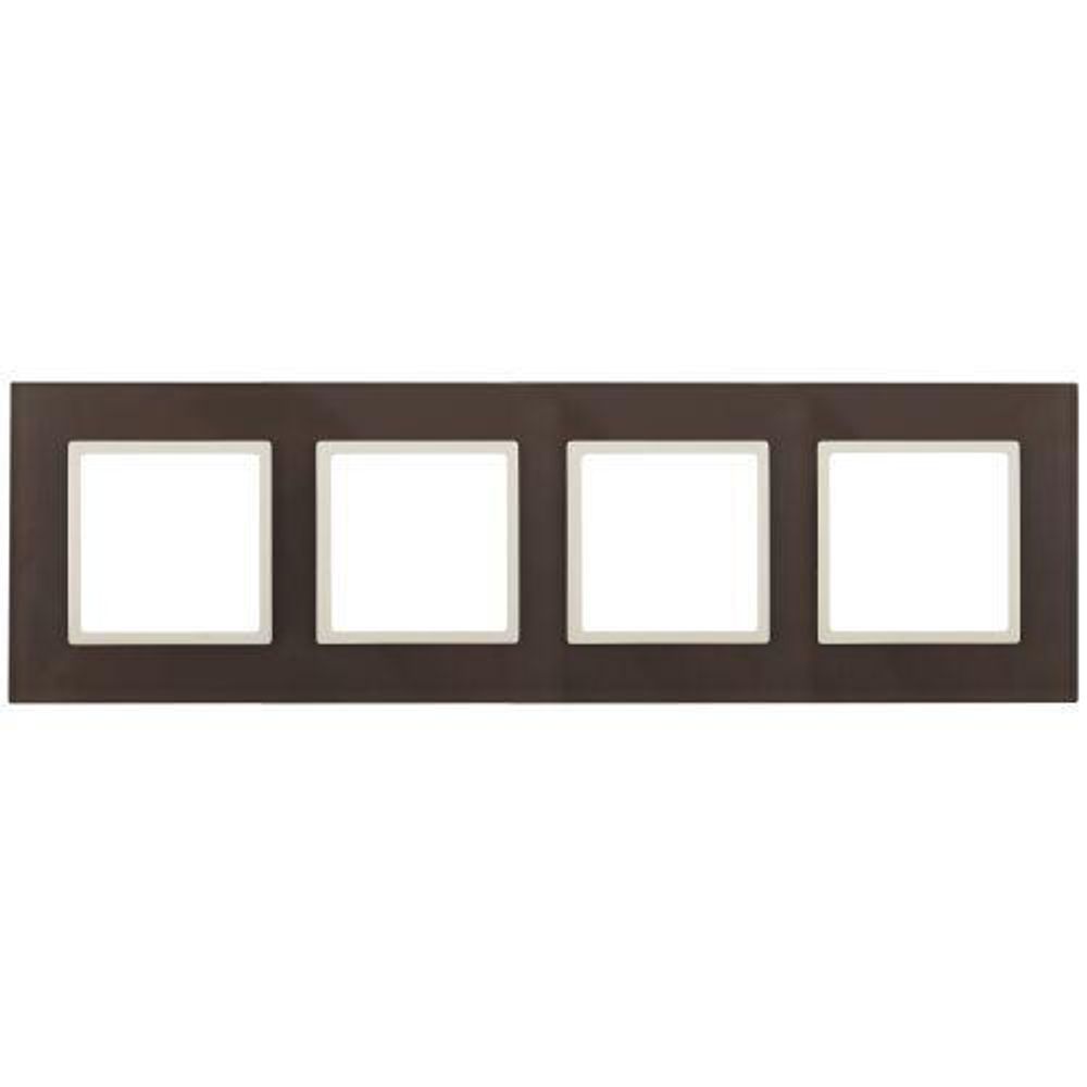 Рамка 4-м 14-5104-31 стекло Elegance мокко+сл. кость ЭРА Б0034539