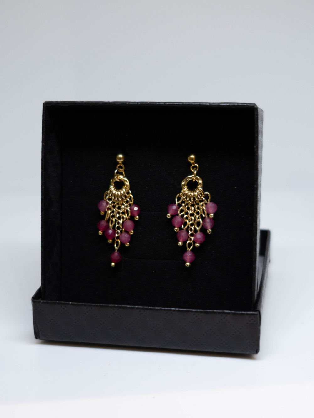 Серьги из турмалина и бижутерного сплава