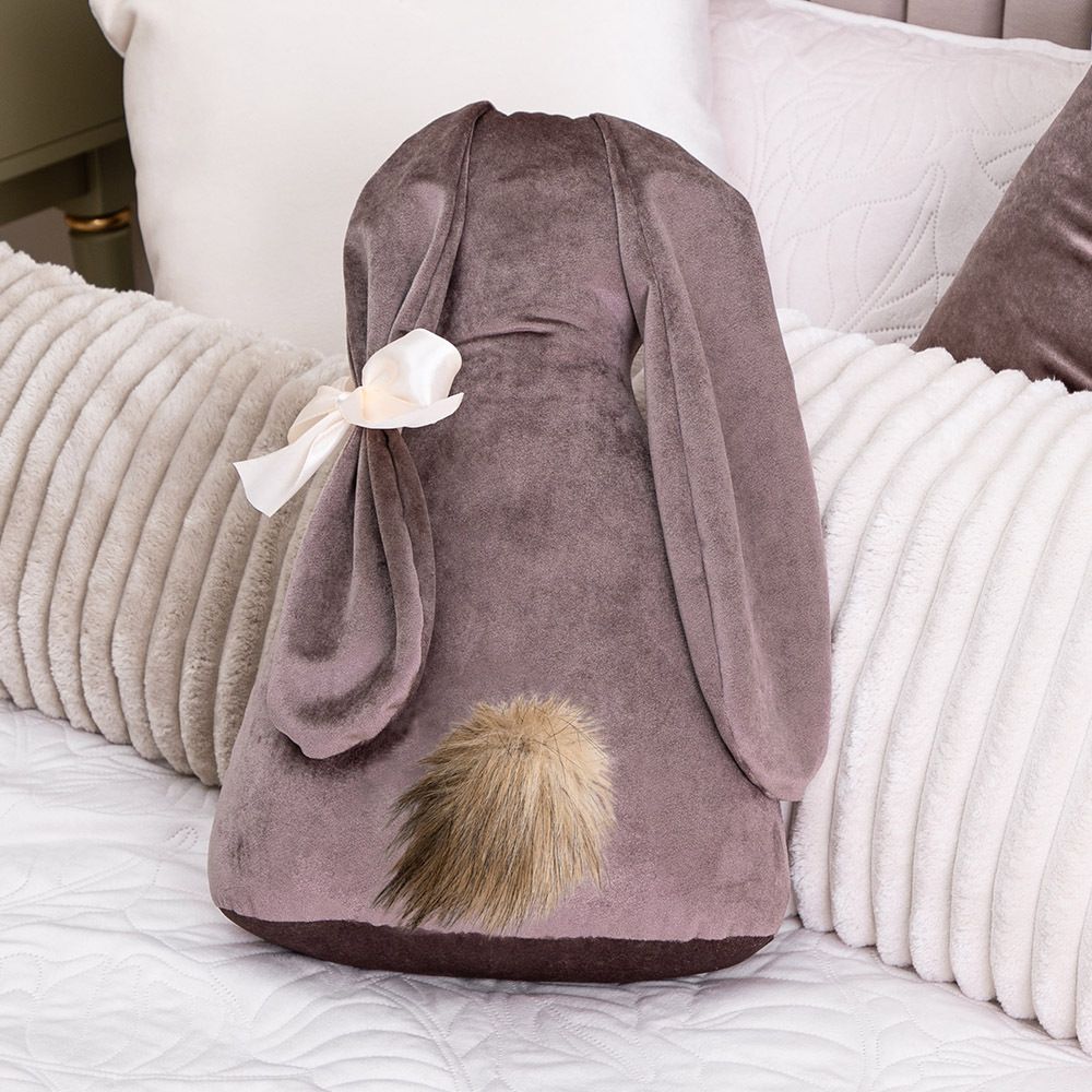 Подушка декоративная Кролик Мия Вельвет Кофе