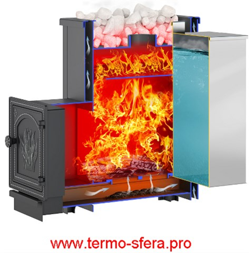 Печь ВЕЗУВИЙ Русичъ «АКВА» 16 (ДТ-4) с баком 32л